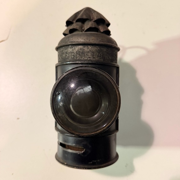 Antique Railroad Signal LanternVintage Metal Signal LampIndustrial Decor